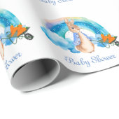 Peter Rabbit Rainbow Carrots Boy Baby shower Cadeaupapier (Rol Hoek)