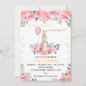 Peter Rabbit Rose Floral Girl Invitation Anniversa (Devant)