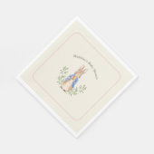 Peter Rabbit Roze Ivoor Baby shower Servet (Hoek)