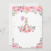 Peter Rabbit Roze Meisje Verjaardagsuitnodiging Kaart (Achterkant)