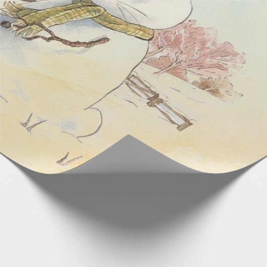 Peter Rabbit (sneeuwman) Cadeaupapier (Hoek)