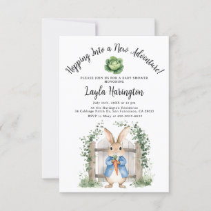 Peter Rabbit Veggie Garden Gate Baby shower Kaart