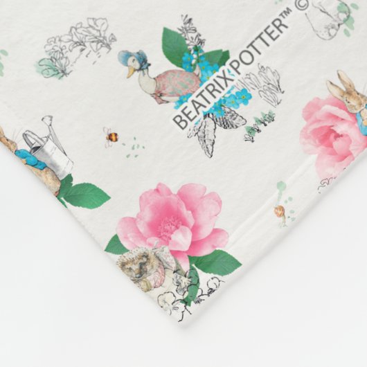 Peter Rabbit | Vergeet me niet Floral Pattern Fleece Deken (Hoek)