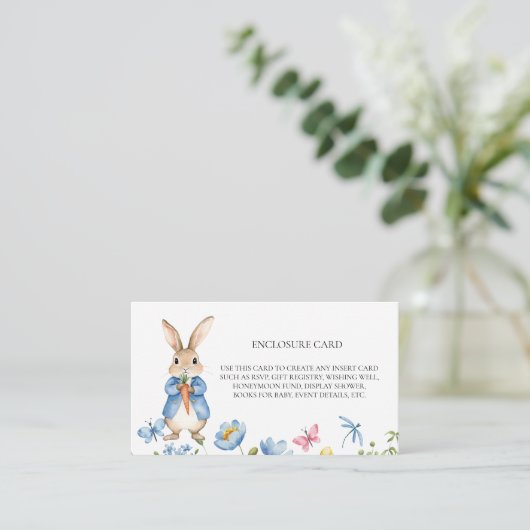 Peter Rabbit Waterverf Bloemen Voorjaarsbloemen Informatiekaartje (Staand voorkant)