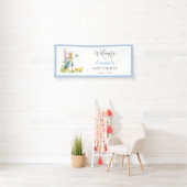 Peter Rabbit Welkomstbord Boy Baby shower Spandoek (Insitu)