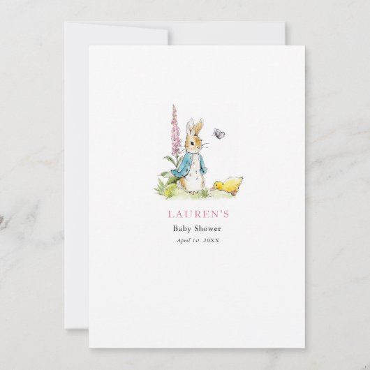 Peter Rabbit Wensen voor baby Roze meisje babyShow Kaart (Achterkant)