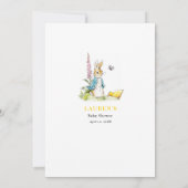 Peter Rabbit wenst baby geel Baby shower Kaart (Achterkant)