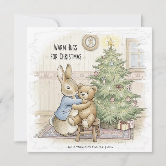 Peter Rabbit Whimsical Verhalenboek Kerstmis Feestdagenkaart (Voorkant)