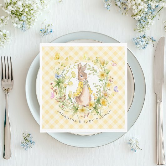 Peter Rabbit Wildflower Gingham Baby shower Neutra Servet