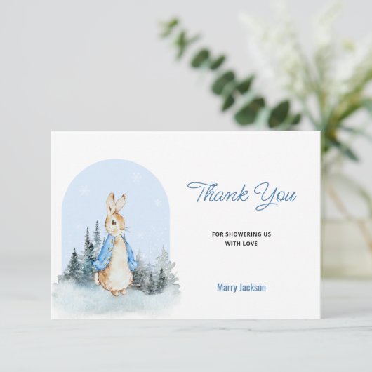 Peter Rabbit Winter Arch Dank je Informatiekaartje (Staand voorkant)