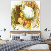 "Peter Rabbit with Winter Umbrella" door Beatrix P Canvas Afdruk (Insitu (Slaapkamer))