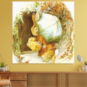 "Peter Rabbit with Winter Umbrella" door Beatrix P Canvas Afdruk (Insitu (Woonkamer))