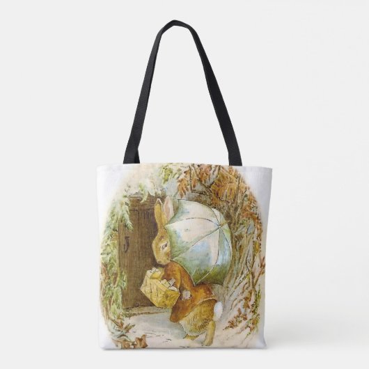 "Peter Rabbit with Winter Umbrella" door Beatrix P Draagtas (Achterkant)