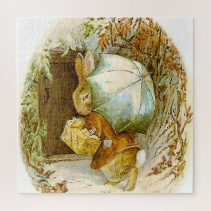 "Peter Rabbit with Winter Umbrella" door Beatrix P Legpuzzel