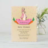 Peter Rabbit Wortelen en Sterren Meisje Baby showe Kaart (Staand voorkant)