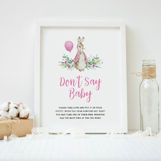 Peter Rabbit Zeg geen Baby Sign Poster