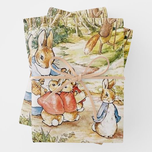 Peter Rabbit's Buurt beroemd gemaakt door Beatrix  Inpakpapier Vel (In situ)