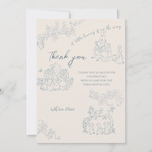 Peter Rabbit's moeder Baby shower Dank u Bedankkaart (Voorkant)