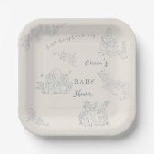 Peter Rabbit's moeder Baby shower Papieren Bordje (Voorkant)