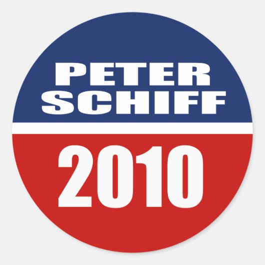 PETER SCHIFF VOOR SENAAT RONDE STICKER (Voorkant)