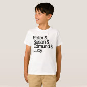 Peter & Susan & Edmund & Lucy T-Shirt pour enfants (Devant entier)