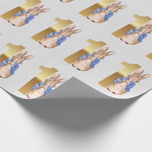 Peter the Rabbit 1st Birthday Cadeaupapier (Hoek)