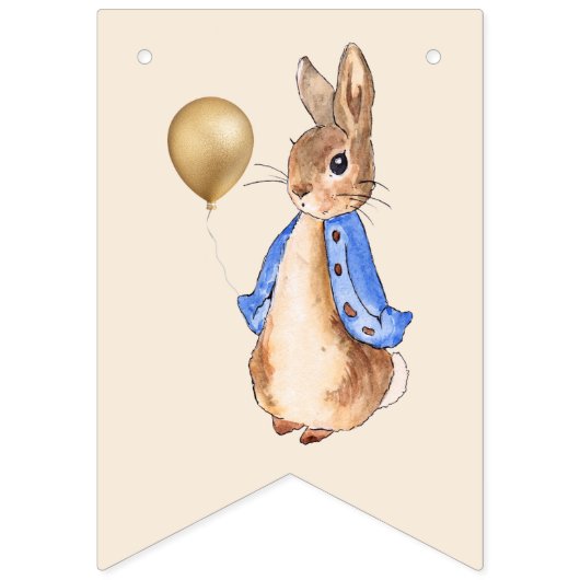 Peter the Rabbit Beige Background Vlaggetjes (Eerste vlag)