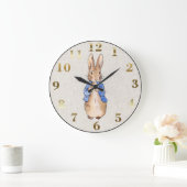 Peter the Rabbit Beige Linen Background Grote Klok (Huis)