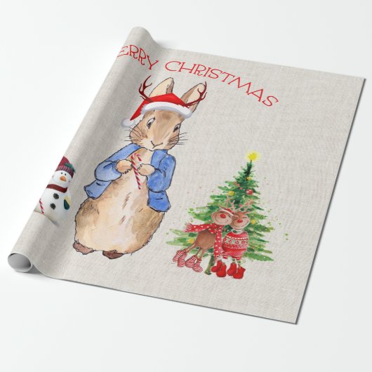 Peter the Rabbit Celebrates kerst Cadeaupapier (Uitgerold)