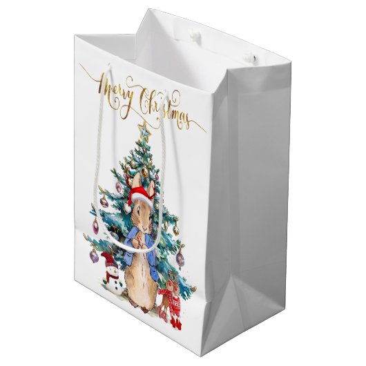 Peter the Rabbit Celebrates kerst Medium Cadeauzakje (Voorkant Gekanteld)