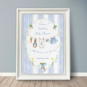Peter the Rabbit Clothesline Baby Shower Welcome  Poster