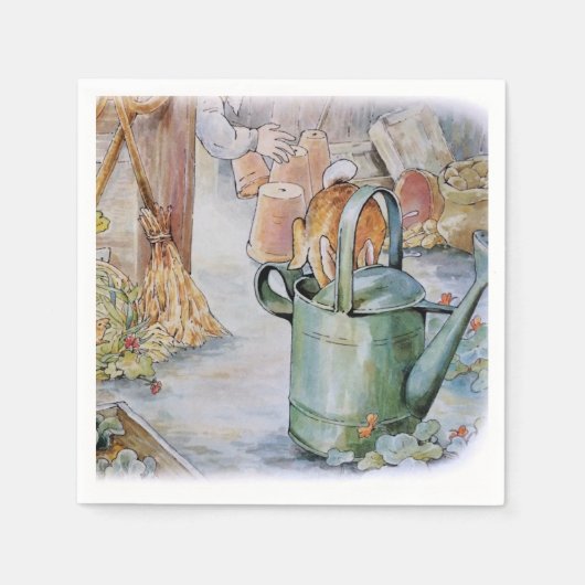 Peter the Rabbit die in een watering springt Servet (Voorkant)