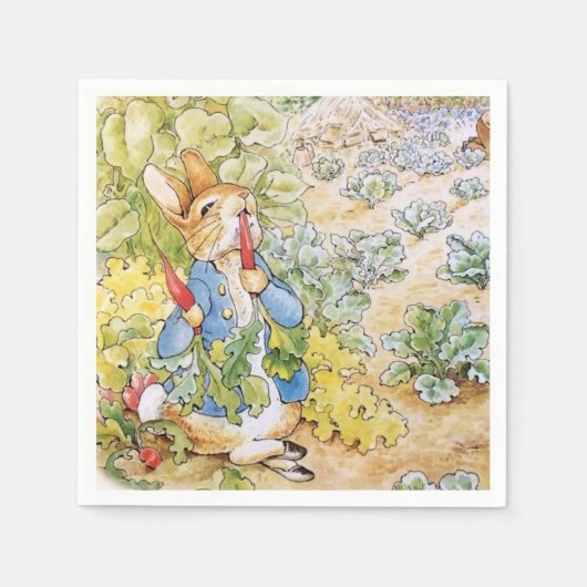 Peter the Rabbit Eating a Carrot Servet (Voorkant)