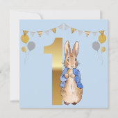 Peter the Rabbit First Birthday Bedankkaart (Voorkant)