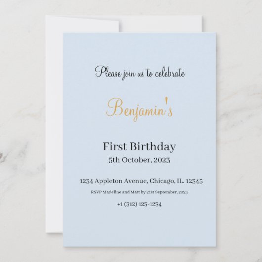 Peter the Rabbit First Birthday Kaart (Achterkant)