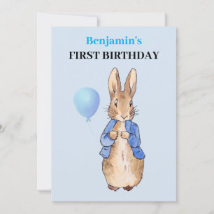 Peter the Rabbit First Birthday Kaart