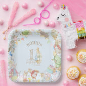 Peter the Rabbit First Birthday Papieren Bordje (Feest)