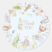 Peter the Rabbit First Birthday Ronde Sticker (Voorkant)