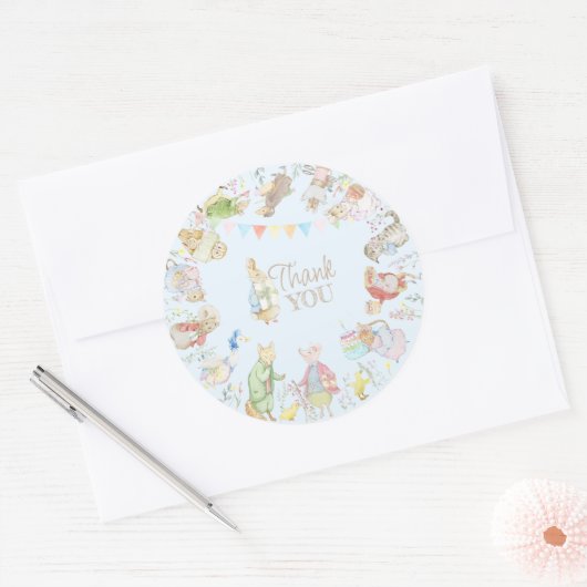 Peter the Rabbit First Birthday Ronde Sticker (Envelop)