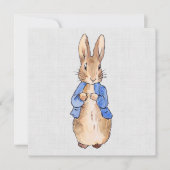 Peter the Rabbit Gray Linen Background Bedankkaart (Voorkant)