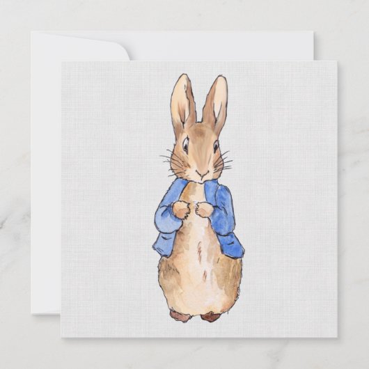 Peter the Rabbit Gray Linen Background Bedankkaart (Voorkant)
