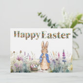 Peter the Rabbit Happy Easter Feestdagenkaart (Staand voorkant)