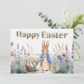 Peter the Rabbit Happy Easter Feestdagenkaart (Staand voorkant)