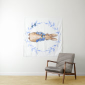 Peter the Rabbit Holding a Blue Butterfly Wandkleed (In Situ (horizontaal))