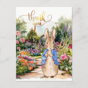 Peter the Rabbit in zijn tuin Briefkaart