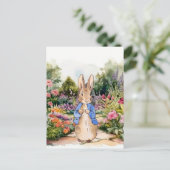 Peter the Rabbit in zijn tuin Briefkaart (Staand voorkant)