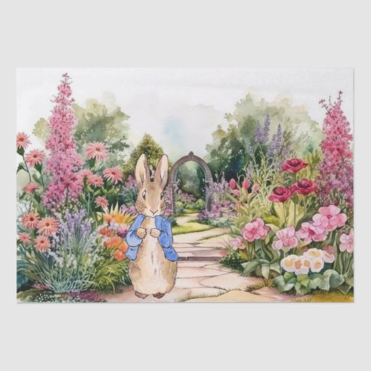 Peter the Rabbit in zijn tuin Tissuepapier (Voorkant)