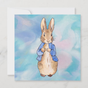 Peter the Rabbit met Beige background Bedankkaart