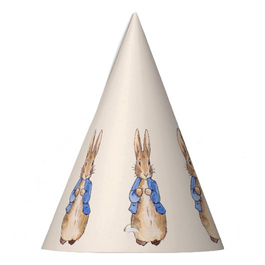 Peter the Rabbit met Beige background Feesthoedjes (Links)