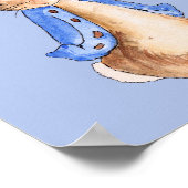 Peter the Rabbit met Blue Background Poster (Hoek)